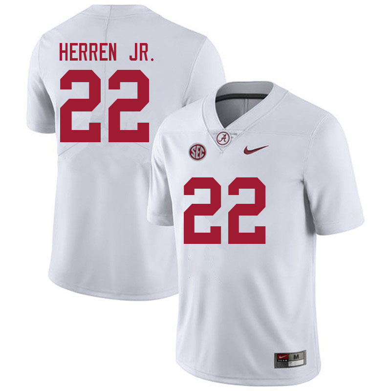 Alabama Crimson Tide Men's Chris Herren Jr. #22 White NCAA Nike Authentic Stitched 2021 College Football Jersey OR16S28IP